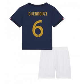 Francie Matteo Guendouzi #6 Dětské Domácí dres komplet MS 2022 Krátký Rukáv (+ trenýrky)